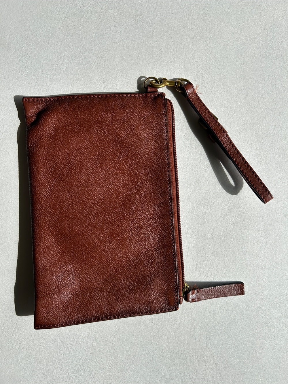 Frye Cognac Leather Tote with matching Wristlet - Picture 3 of 9